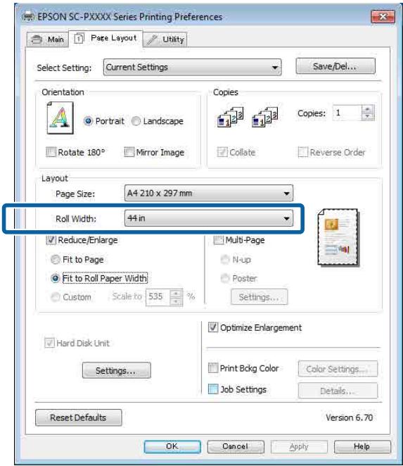 EPSON SURECOLOR SC-P7500 - Ajuster à la largeur du papier rouleau (Windows uniquement) - 3