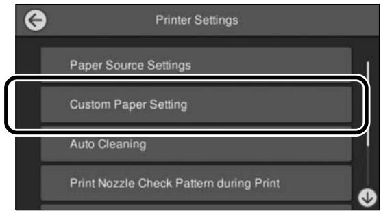 EPSON SURECOLOR SC-P7500 - Procéder à des réglages papier personnalisés depuis le panneau de commande - 1