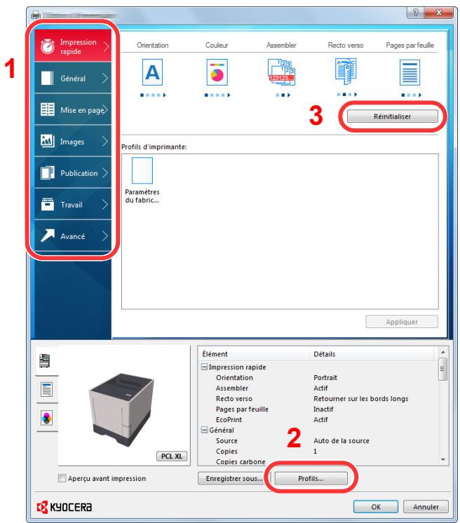 KYOCERA FS-1220MFP - Écran des paramètres d'impression du pilote d'imprimante - 1