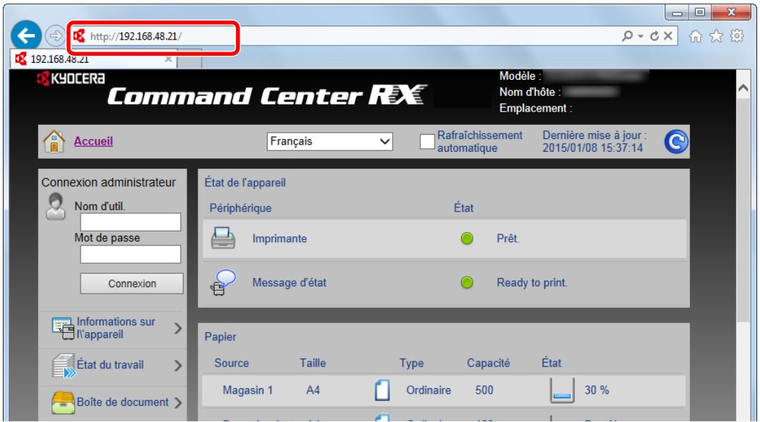 KYOCERA FS-1220MFP - Afficher l'écran. - 1