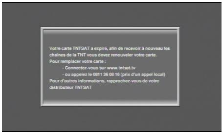 SAGEM DS87HD - Expiration et renouvellement de la carte TNTSAT - 1