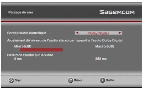 SAGEM DS87HD - Réglage du retard audio/vidéo - 2