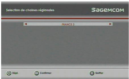 SAGEM DS87HD - Choix de la région France 3 - 1