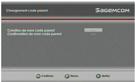 SAGEM DS87HD - Changement de code parent - 1