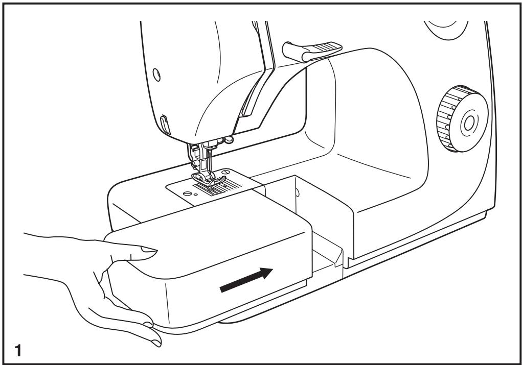 SINGER MC SISTER 2405 - Installation de la tablette de couture amovible - 1