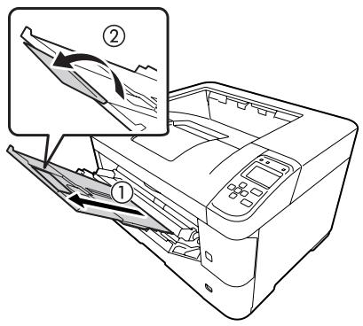 EPSON AL-M8100DTN - Dépliez le support papier du bac BM. - 1