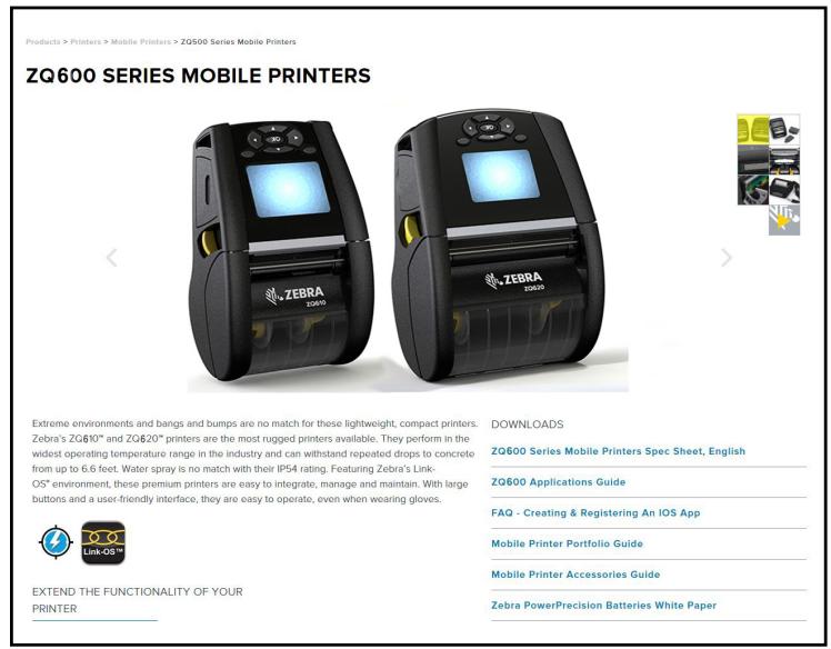 ZEBRA ZQ620 - Exemple 1: Trouver le Guide d'utilisation des imprimantes ZQ6 - 2