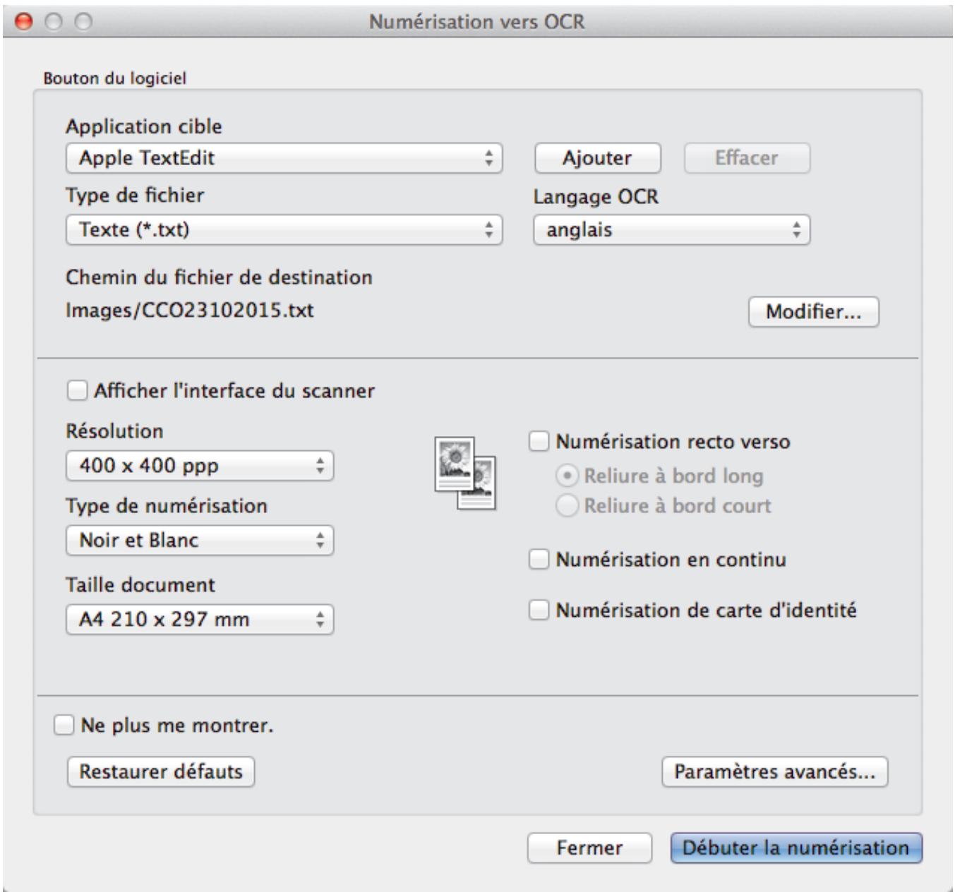 BROTHER MFC-L6950DW - Numériser vers un fichier texte modifiable (OCR) à l'aide de ControlCenter2 (Mac) - 5