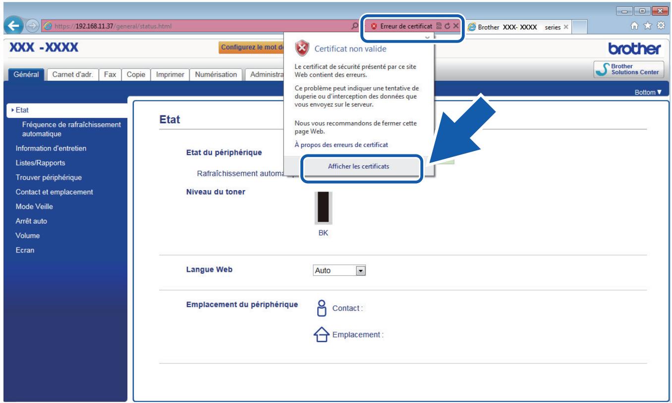 BROTHER MFC-L6950DW - Installer le certificat auto-signé pour les utilisateurs Windows munis de droits d'administration - 6