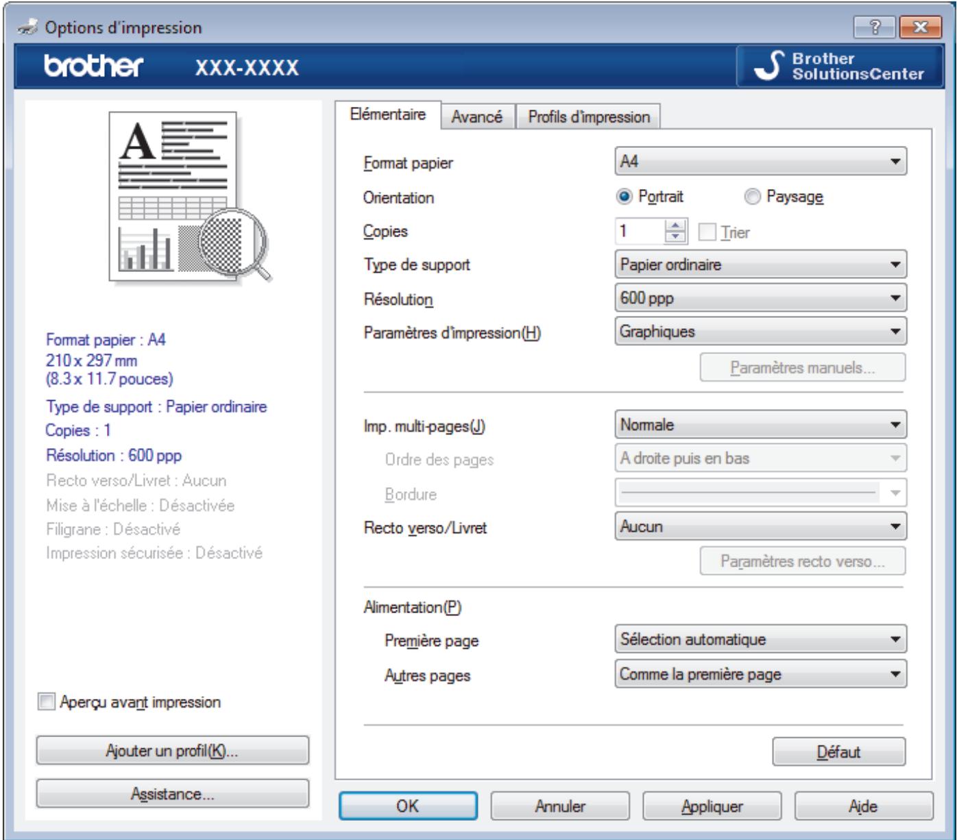 BROTHER MFC-L6950DW - Onglet Elémentaire - 1