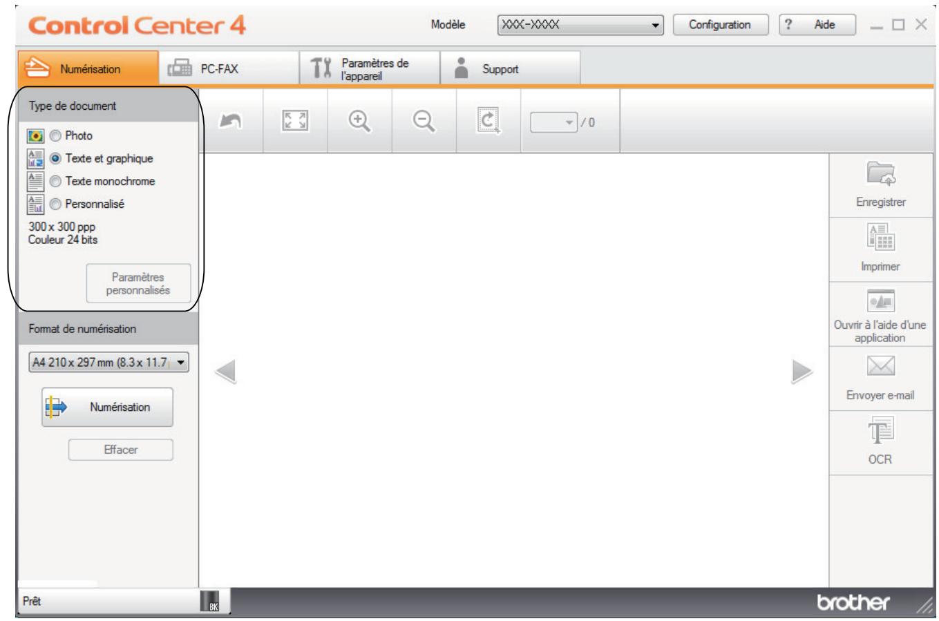 BROTHER MFC-L6950DW - Sélectionner le type de document avec le mode Accueil de ControlCenter4 (Windows) - 1