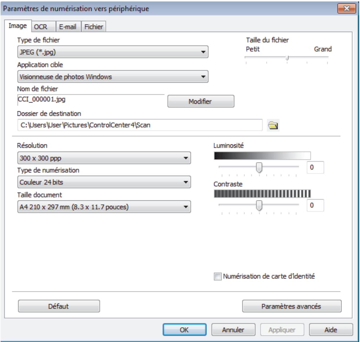 BROTHER MFC-L6950DW - Modifier les paramètres du bouton Numériser à partir de ControlCenter4 (Windows) - 1