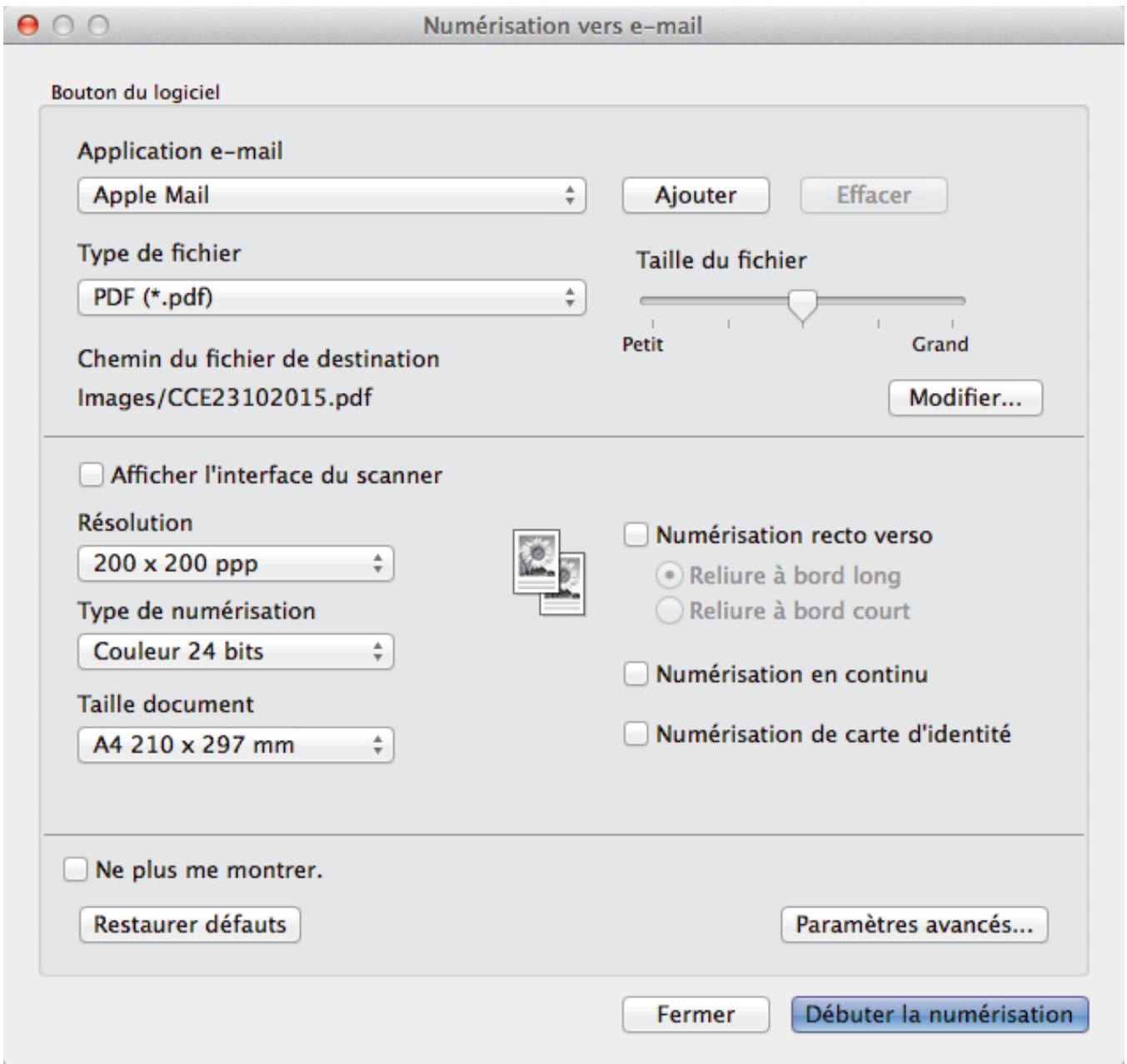 BROTHER MFC-L6950DW - Numériser vers une pièce jointe d'e-mail à l'aide de ControlCenter2 (Mac) - 3