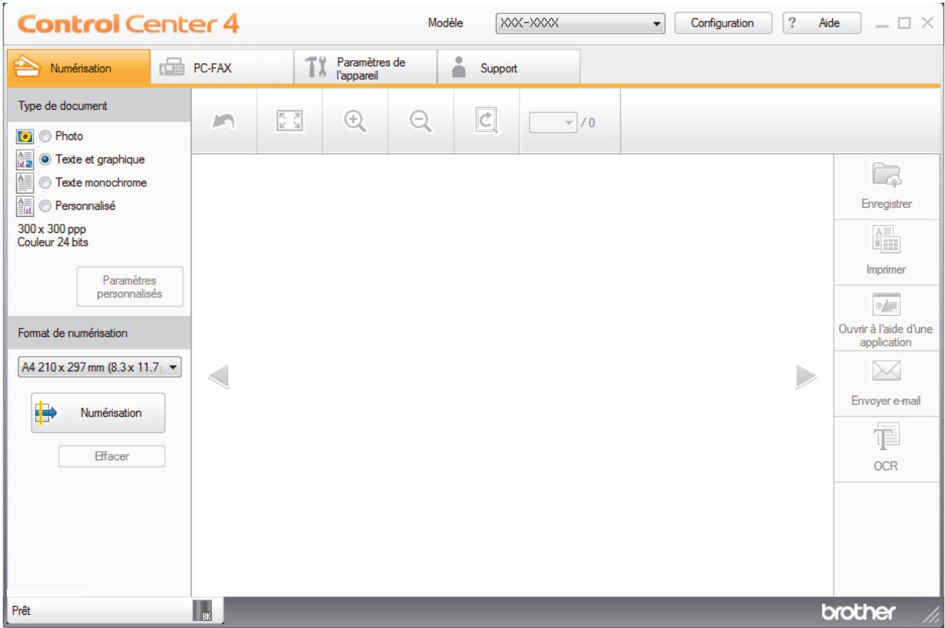 BROTHER MFC-L6950DW - Enregistrer des données numérisées dans un dossier sous un fichier PDF à l'aide du mode Accueil de ControlCenter4 (Windows) - 1