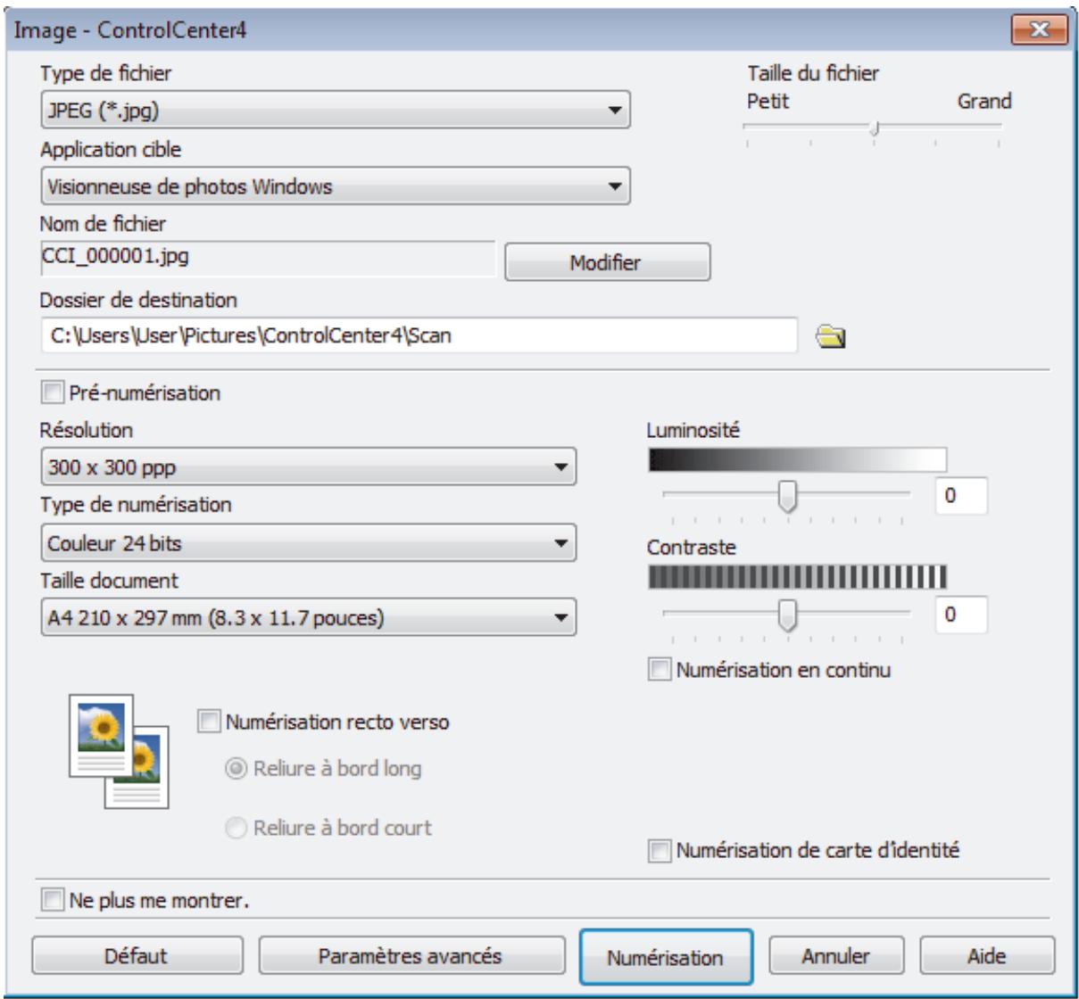 BROTHER MFC-L6950DW - Numériser des photos et des graphiques avec le mode Avancé de ControlCenter4 (Windows) - 3