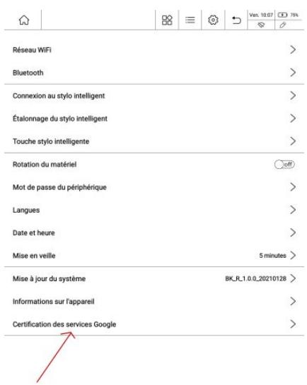 BOOKEEN NOTAEA - Connexion au google play store - 4