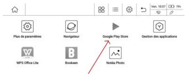 BOOKEEN NOTAEA - Connexion au google play store - 2