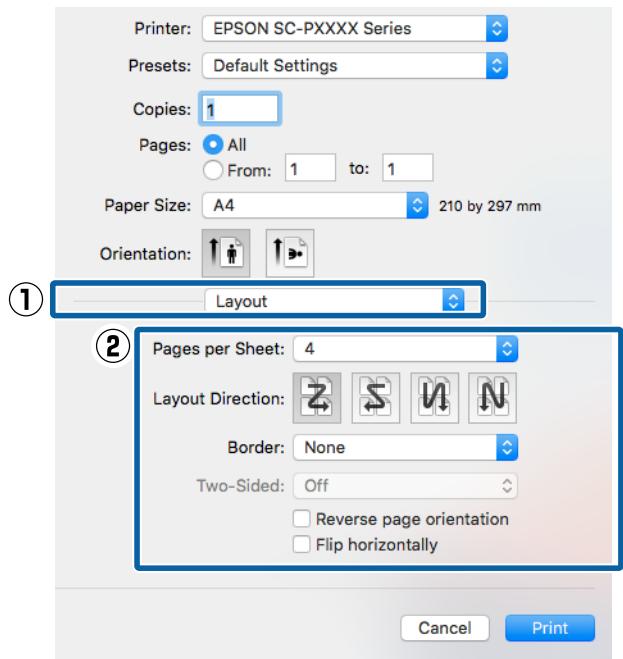 EPSON SC-P5000 STD - Configuration des paramètres sous Mac OS X - 1