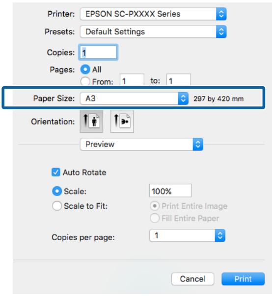 EPSON SC-P5000 STD - Configuration des paramètres sous Mac OS X - 1