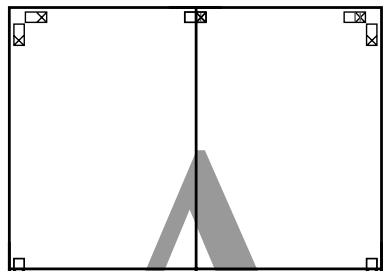 EPSON SC-P5000 STD - Placez la feuille supérieure au-dessus de la feuille inférieure. Alignez les repères X comme indiqué sur l'illustration ci-dessous, et attachez-les temporairement à l'aide de bande adhésive au dos de la feuille. - 3