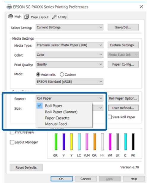 EPSON SC-P5000 STD - Configuration des paramètres dans Windows - 2
