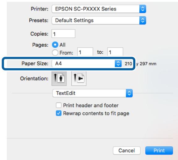 EPSON SC-P5000 STD - Configuration des paramètres sous Mac OS X - 1