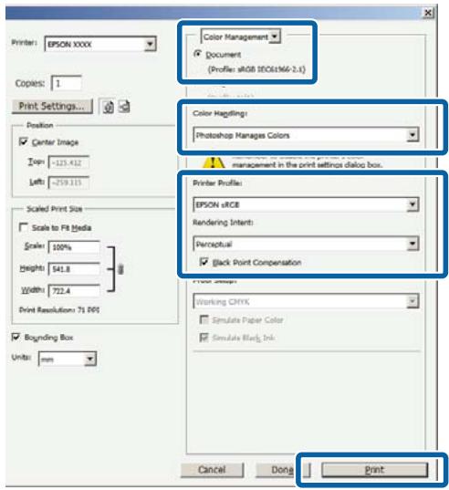 EPSON SC-P5000 STD - Configuration de la gestion des couleurs avec les applications - 1