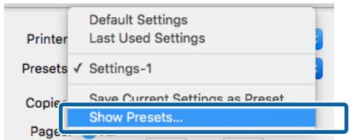 EPSON SC-P5000 STD - Suppression des Presets (Préroglages) - 1
