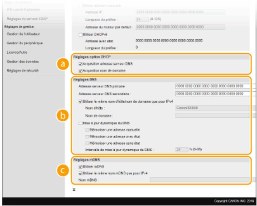 CANON I-SENSYS MF446X - ■Configuration des réglages DNS IPv6 - 1