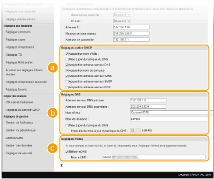 CANON I-SENSYS MF446X - ■Configuration des réglages DNS IPv4 - 1