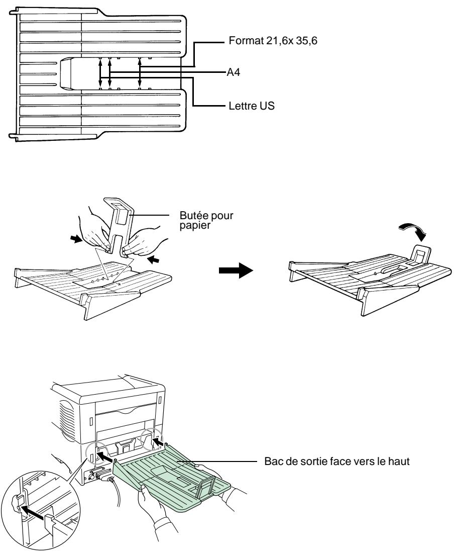 KYOCERA FS-1800 - Installation du bac de sortie optionnel face vers le haut - 1