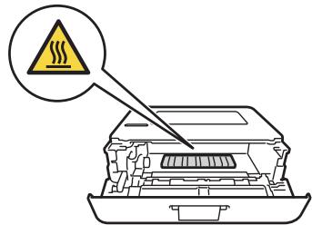 Diagram showing a device with warning symbol and warning label, indicating a hazard or hazard in technical context.