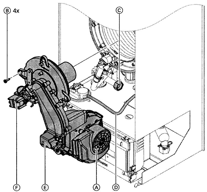 VIESSMANN VITODENS 100 - Retrait du brûleur (suite) - 1