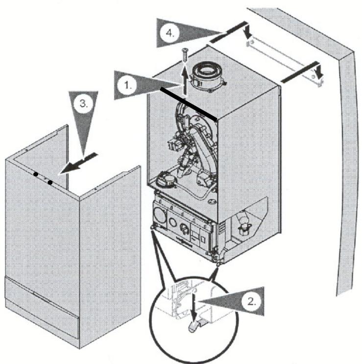 VIESSMANN VITODENS 100 - Retrait du panneau de protection frontal - 1