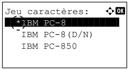 Jeu caractères: *IBM PC-8 IBM PC-8 (D/N) IBM PC-850