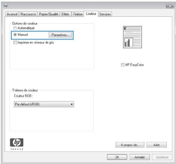 HP CM4540 - Réglage des options de couleur avec Windows - 5