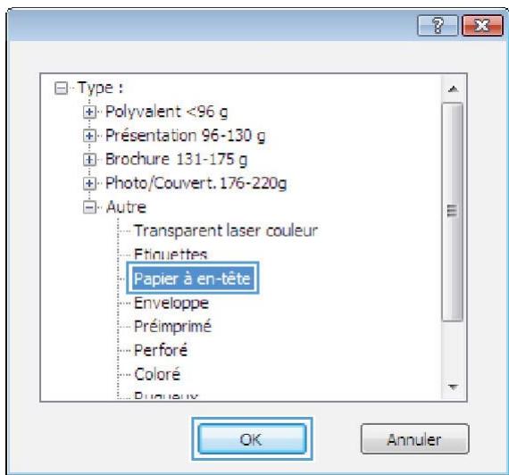 HP CM4540 - Impression sur du papier à en-tête ou des formulaires préimprimés avec Windows - 7