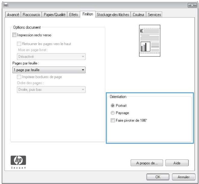 HP CM4540 - Sélection de l'orientation de la page avec Windows - 4