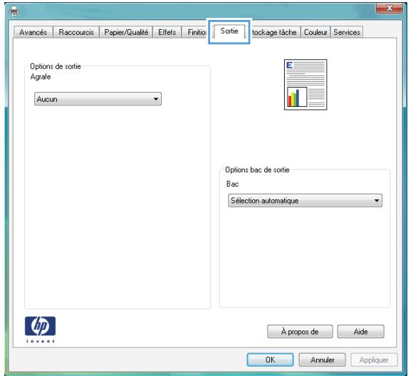 HP CM4540 - Selection d'options de sortie avec Windows (modèles fskm uniquement) - 3