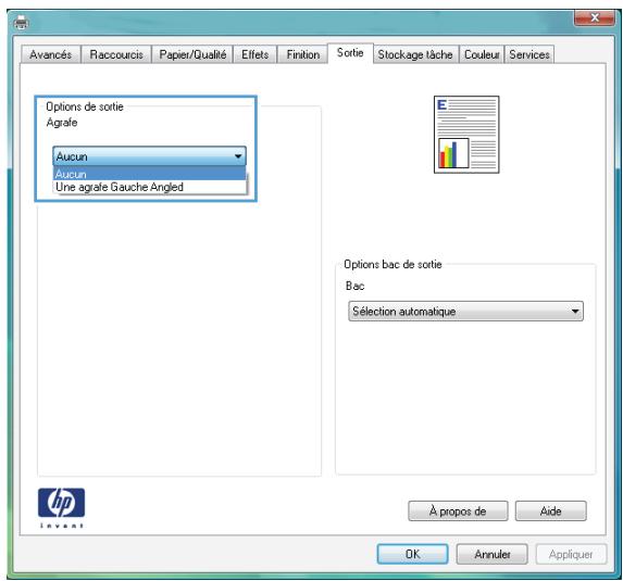 HP CM4540 - Selection des options d'agrafage sous Windows - 4