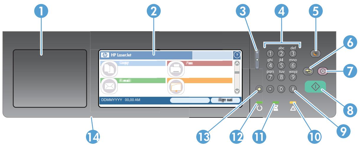 HP CM4540 - Emplacement des numérodesérie et de modele - 1