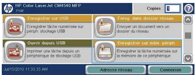 HP CM4540 - Envoi d'un document numérique vers un dossier de la mémoire du produit - 2