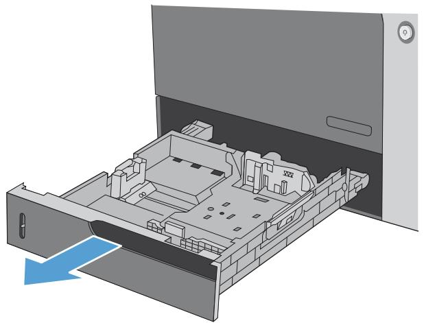 HP CM4540 - Chargement du bac 2 et des bacs 3, 4 et 5 (en option) avec le papier de format personnelisé - 1