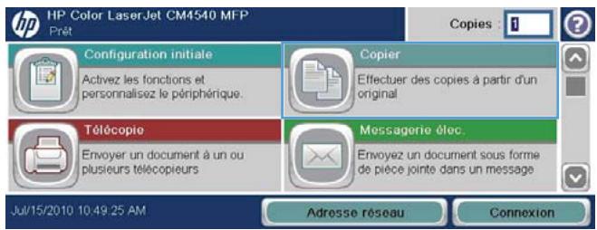 HP CM4540 - Définition de la taille et du type de papier pour copie sur papier spécial - 1