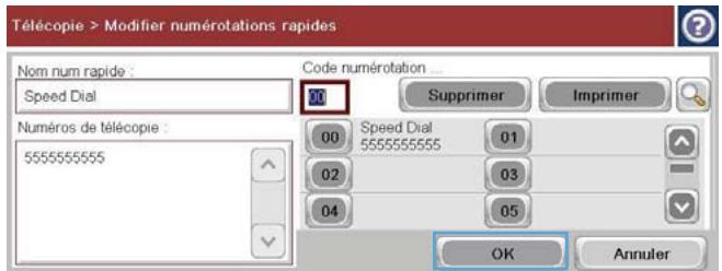 HP CM4540 - Ajout d'un numéro à une liste de numérotation rapide existante - 8