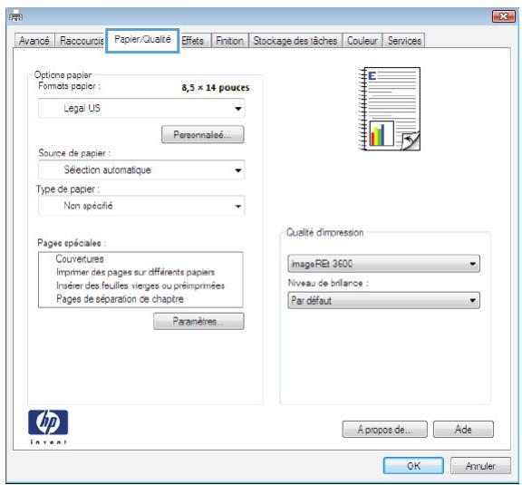 HP CM4540 - Impression de la première ou de la dernière page sur un papier différent avec Windows - 3
