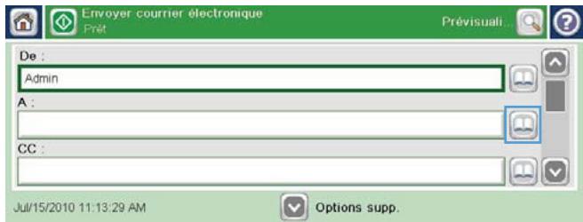 HP CM4540 - Envoi d'un document vers une adresse électronique à l'aide du carnet d'adresses - 3