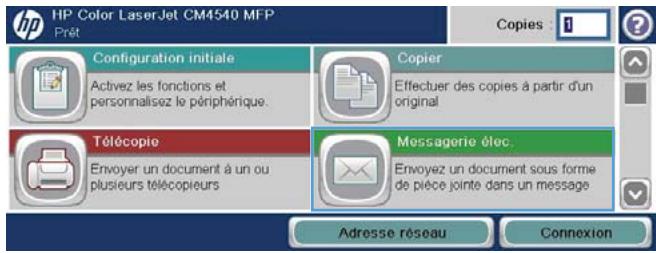 HP CM4540 - Envoi d'un document vers une adresse électronique à l'aide du carnet d'adresses - 2