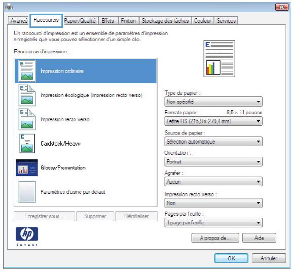 HP CM4540 - Creation des raccourcis d'impression - 1