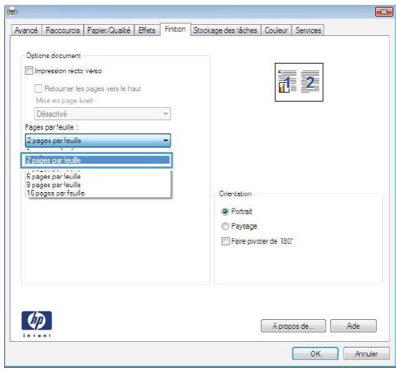 HP CM4540 - Impression de plusieurs pages par feuille avec Windows - 4